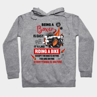 Funny Boxer is Boxing On Fire Hoodie